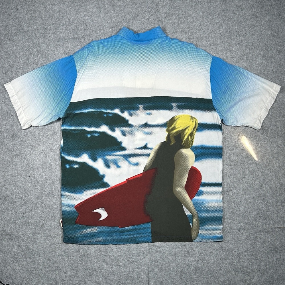 Rare Vintage Mambo Loud‎ Button Up T Shirt Men's size XL All Over Graphic Surfer